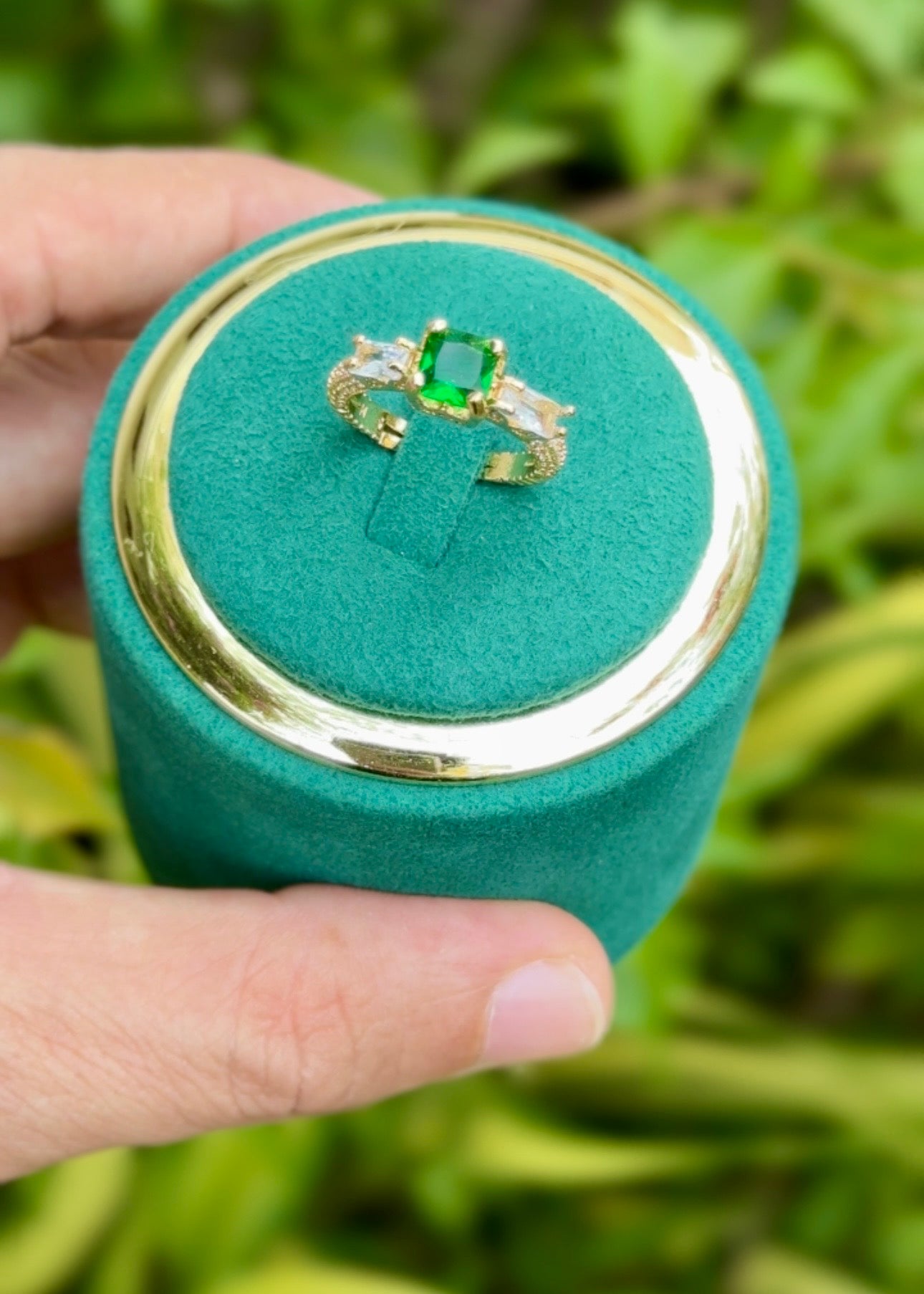 Emerald Princess Crystal Rings (Adjustable)