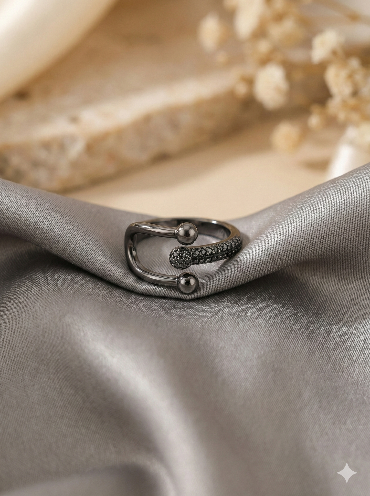 Obsidian Orbit Rings (Adjustable)