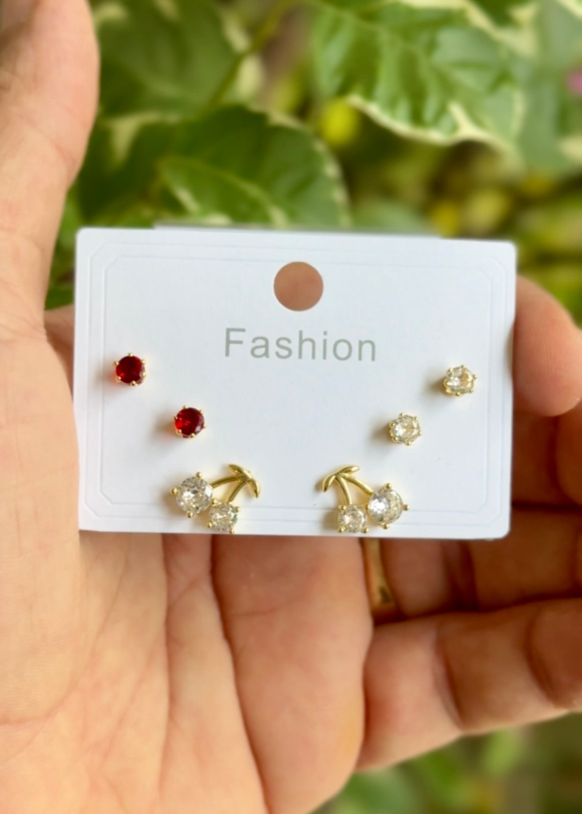 Ruby Cherry Charm Mini Stud Set 🍒✨
