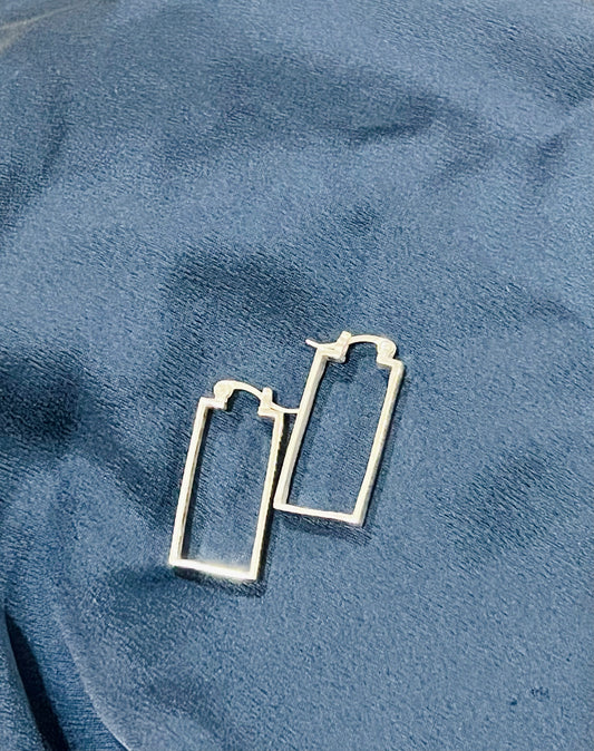 Silver Line Bar Drops Earrings