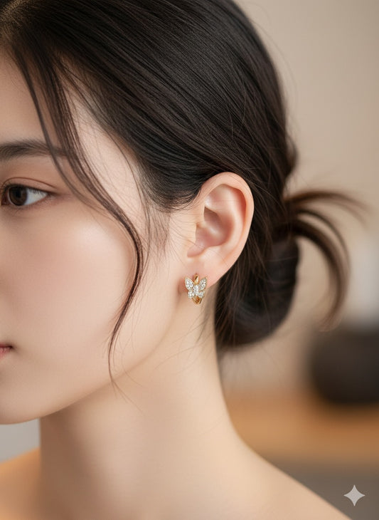The Dainty Diamond Hoop Earrings