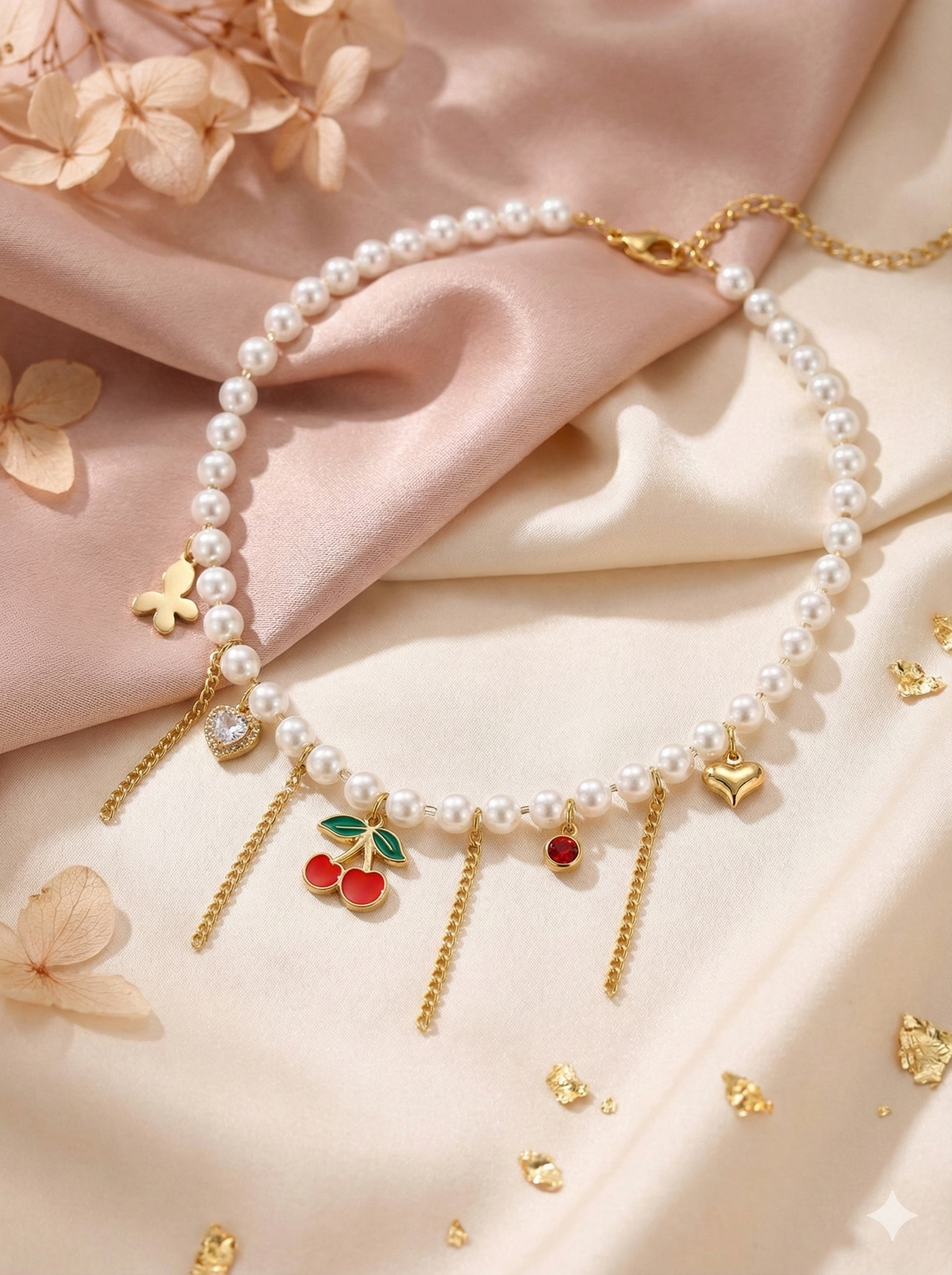 Cherry Bliss Pearl Necklace