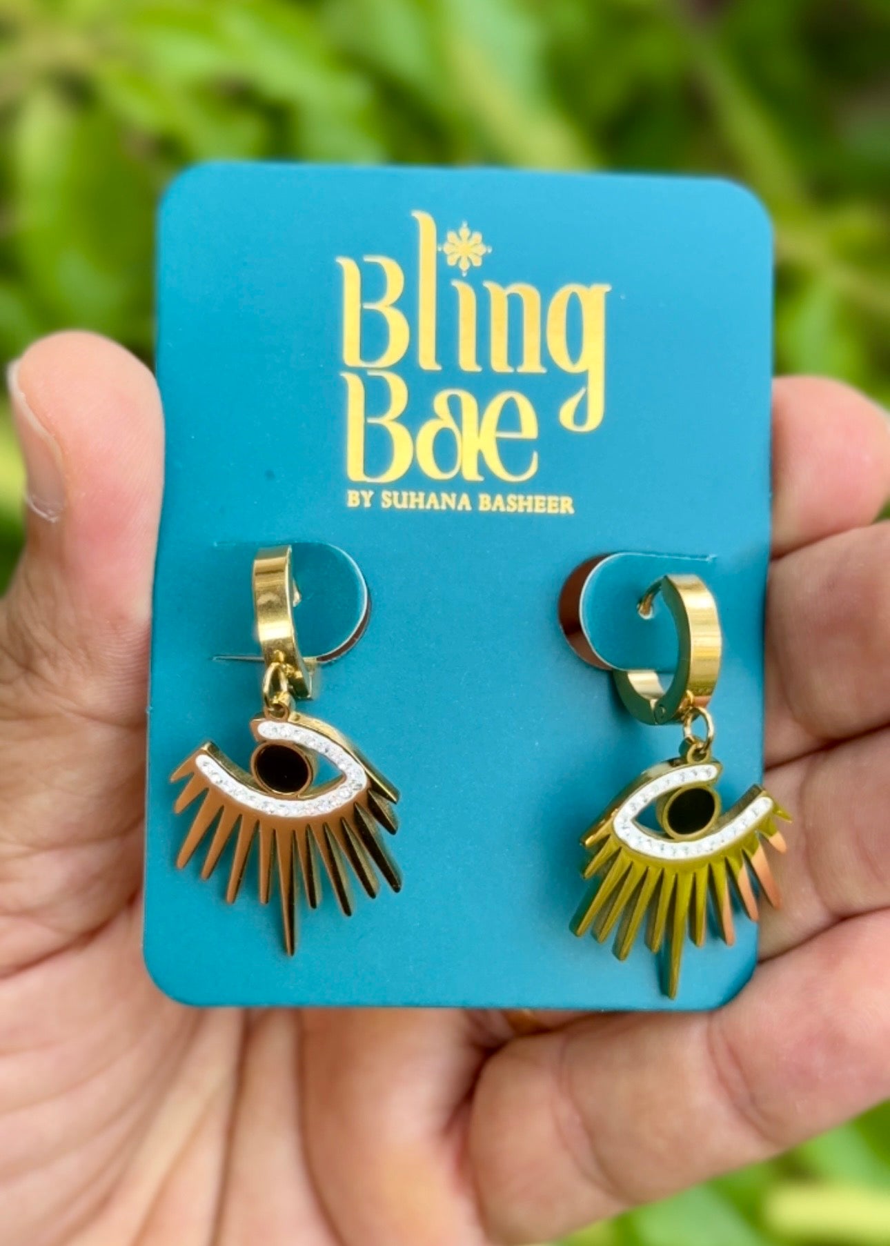 Luxe Evil Eye Ray Drops Earrings 🧿✨