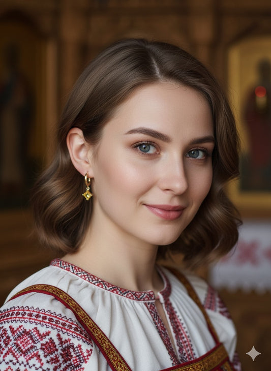 Yellow Gemstone Hoop Earrings
