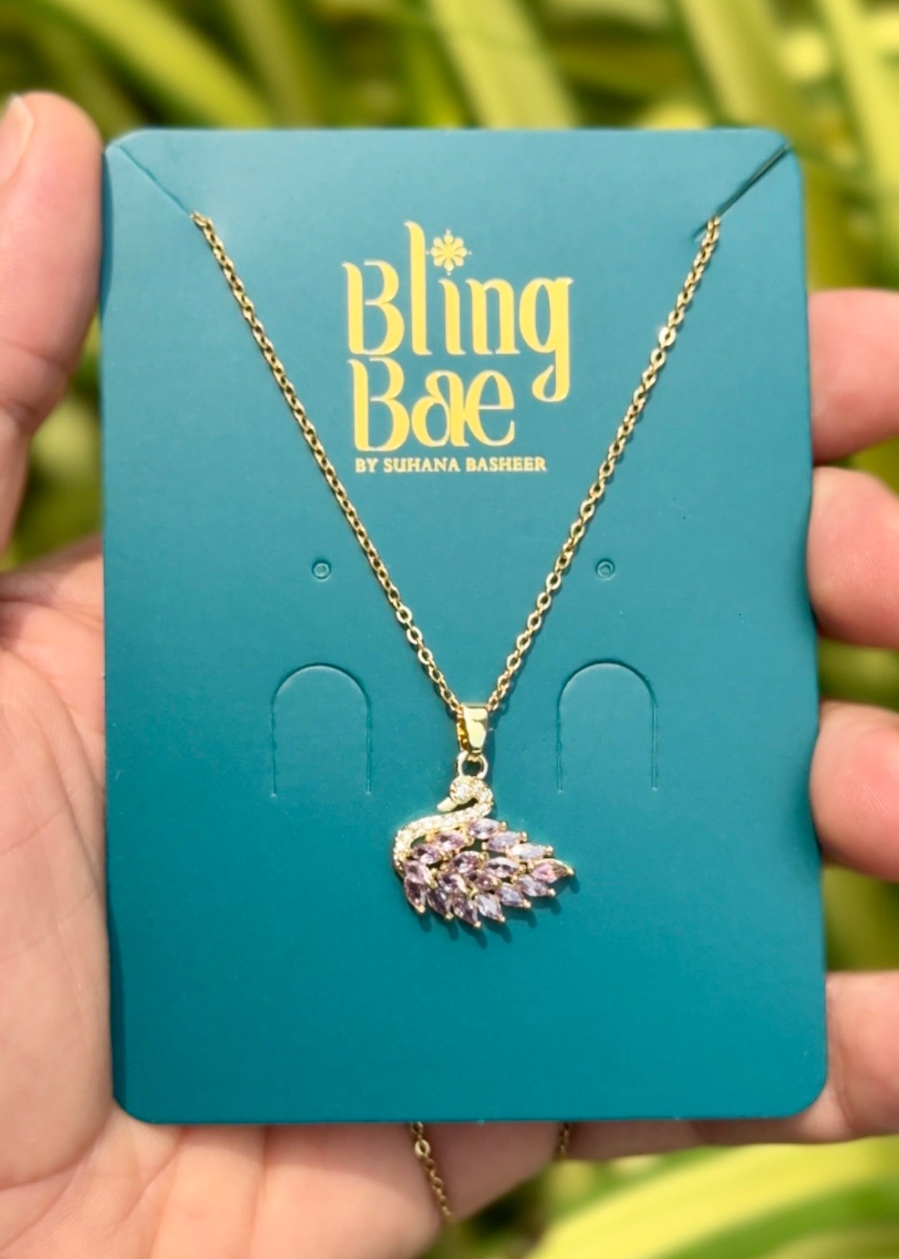 Lavender Swan Charm Necklace ✨