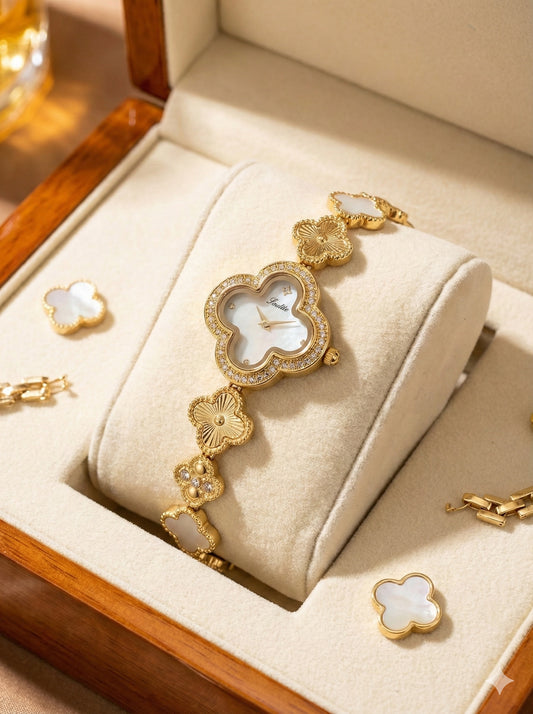 Scottie Clover Luxury Bracelet Watch (18k Gold Plated)