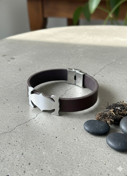 Aegis Noir Men’s Leather Wristbands