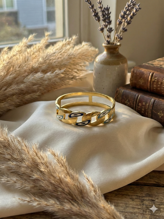 Nazar Link Cuff Bangle