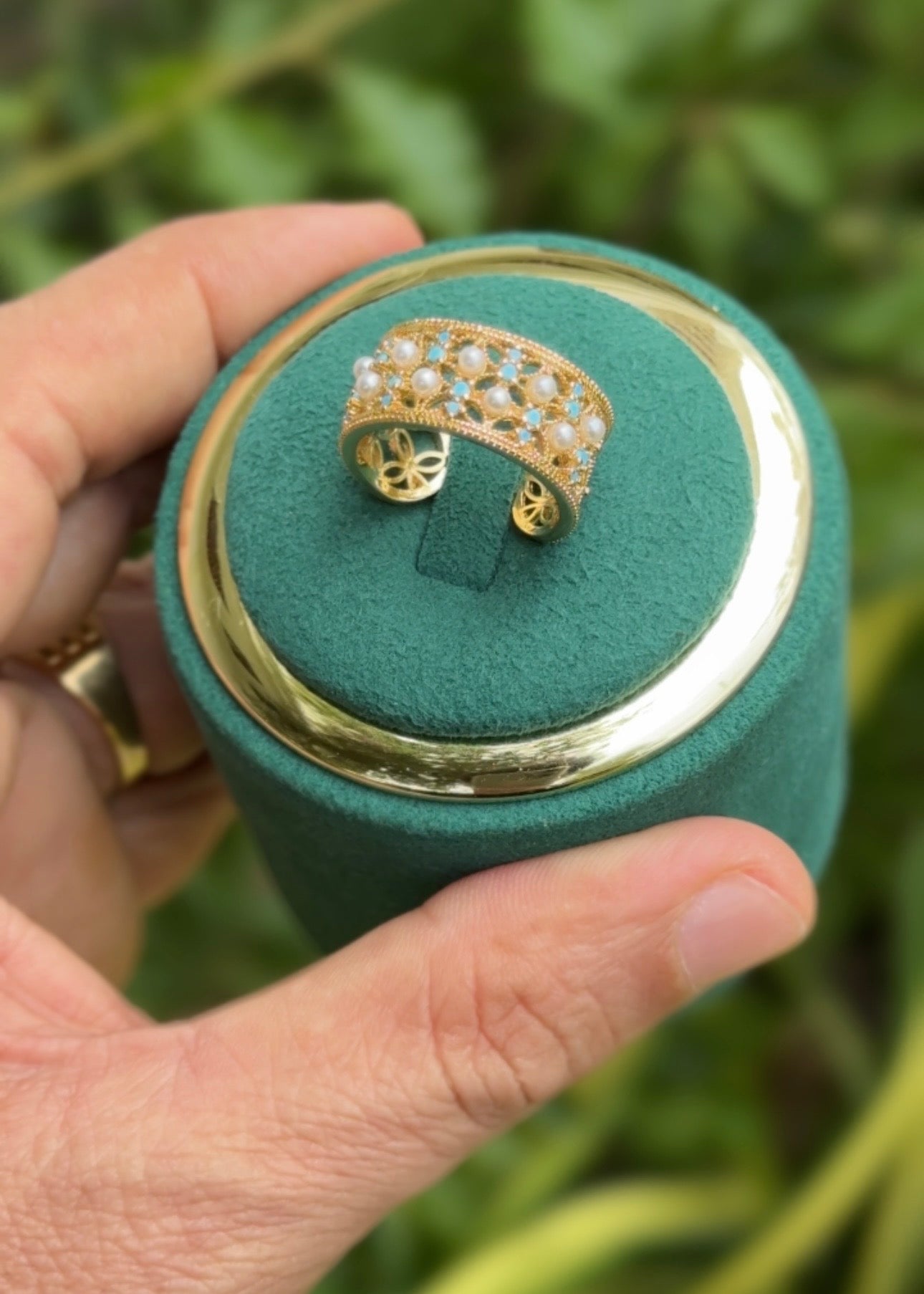Royal Pearl Garden Rings (Adjustable)