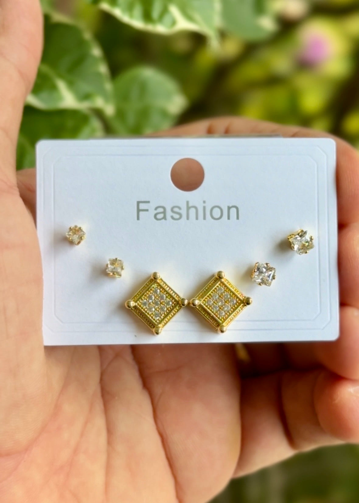 Royal Diamond Square Mini Stud Set š¤āØ
