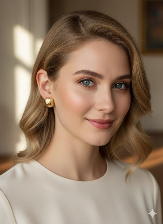 Geometric Gold Studs