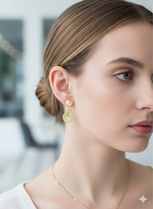 Woven Circle Dangle Earrings