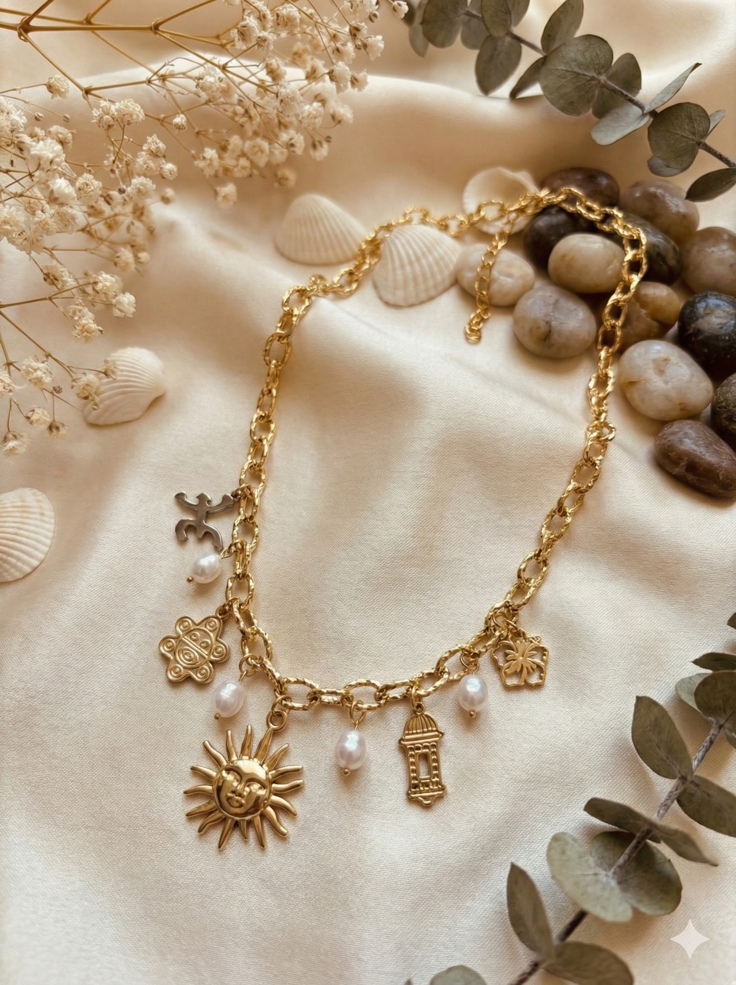 Golden Paradise Charm Necklace