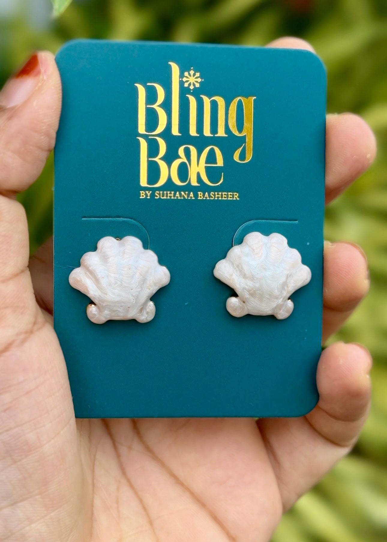 Ocean Pearl Shell Studs