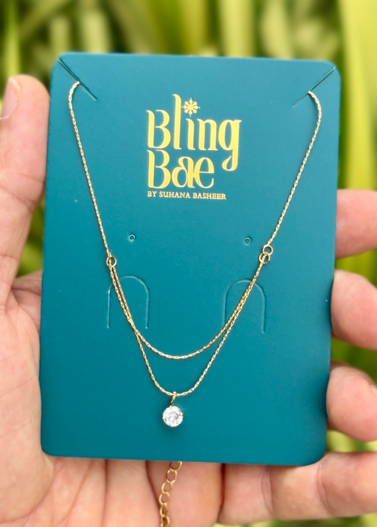 Crystal Layered Glow Necklace ✨ (316L Grade)