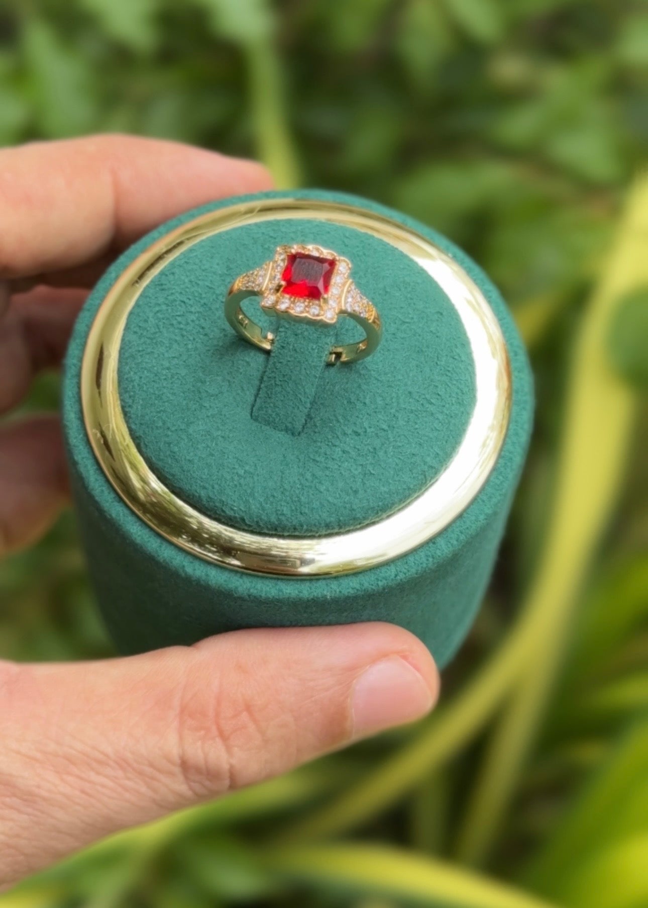 Ruby Royale Spark Rings (Adjustable)