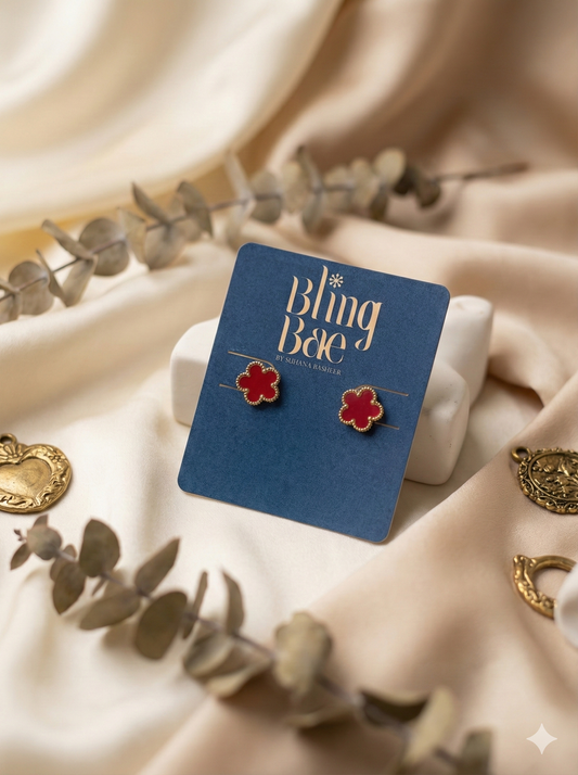 Crimson Bloom Studs