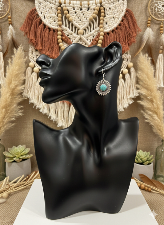 Turquoise Bloom Sun Earrings