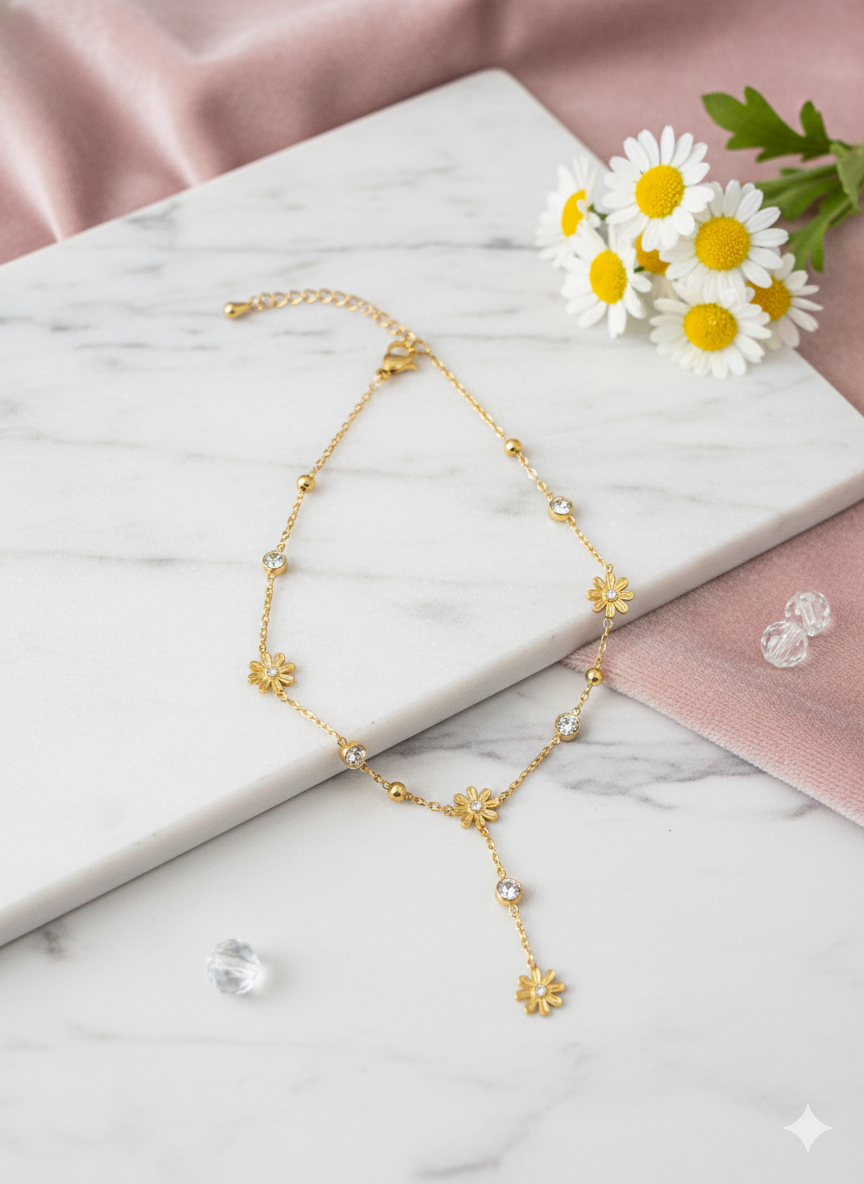 Daisy Drop Anklet/Bracelet (Single Piece)