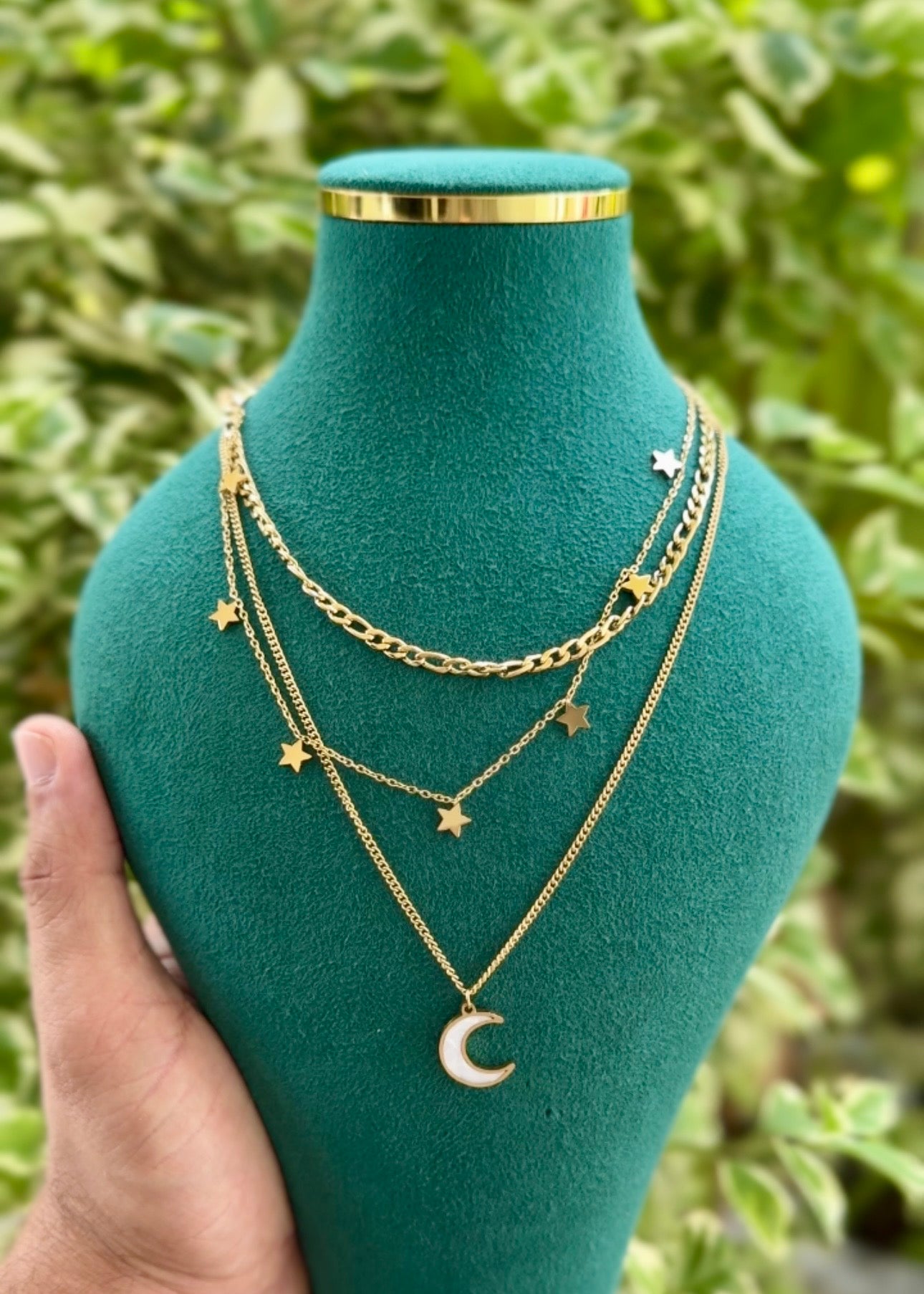 Celestial Moon & Stars Layered Necklace šāØā