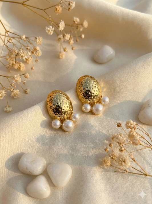 Golden Dewdrop Studs