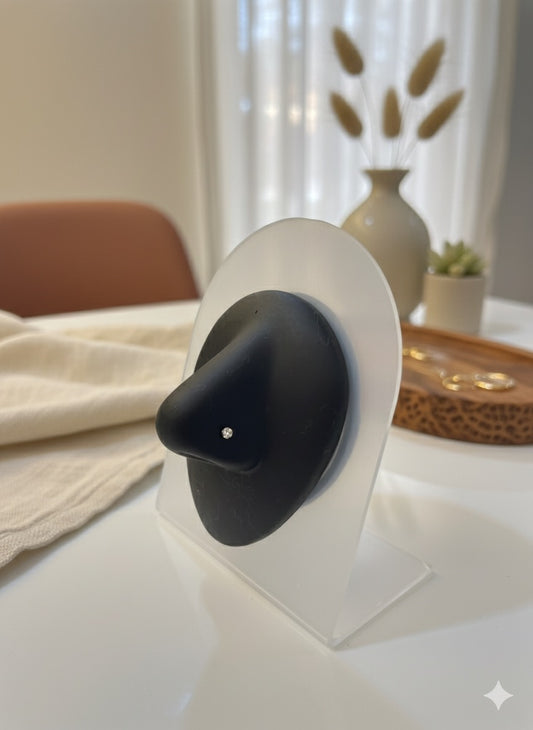 Morning Dew Nose Stud (Ball end- Titanium-silver - Stone 2.5mm)