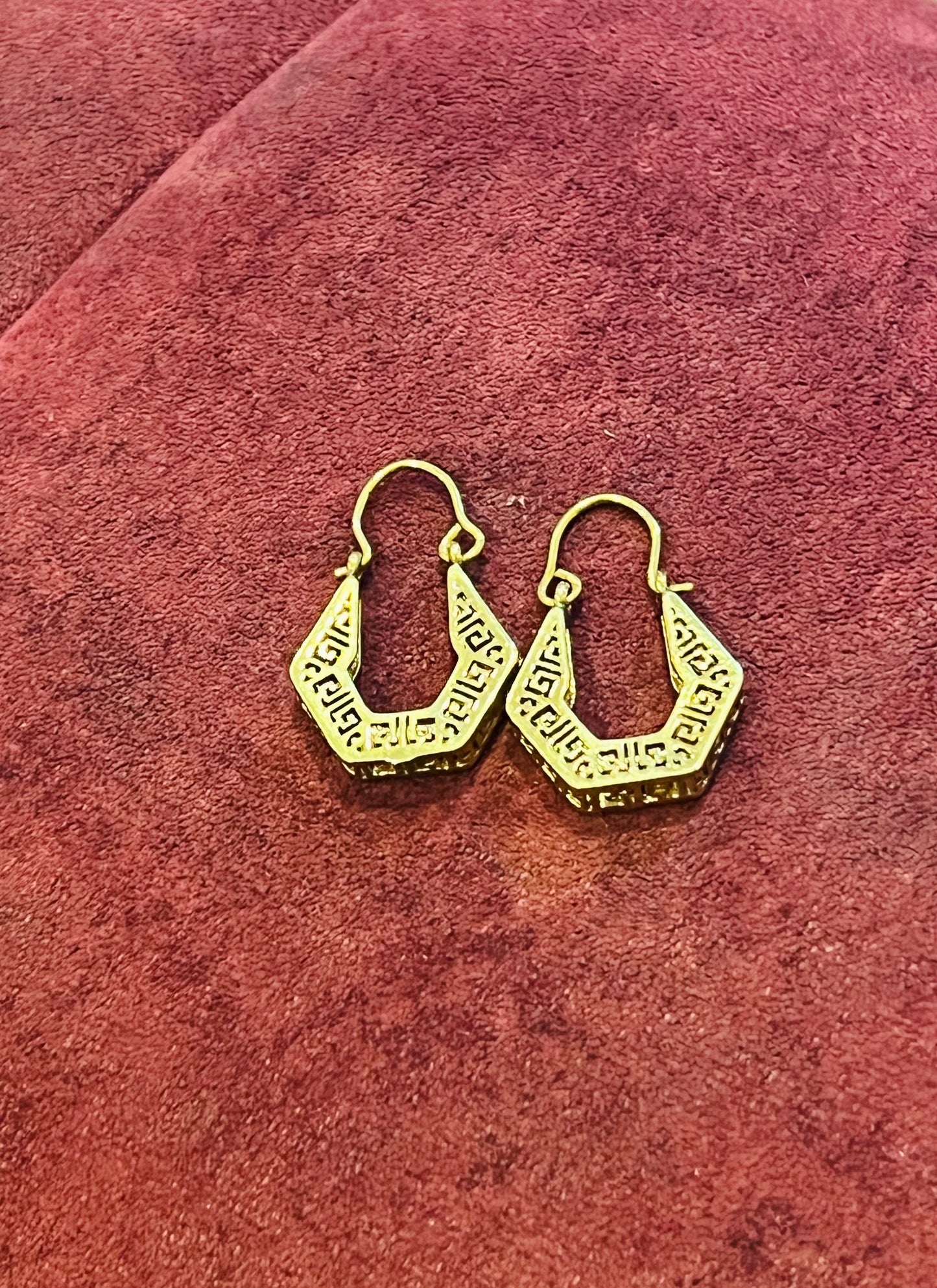 Tribal Script Hoop Drops Earrings