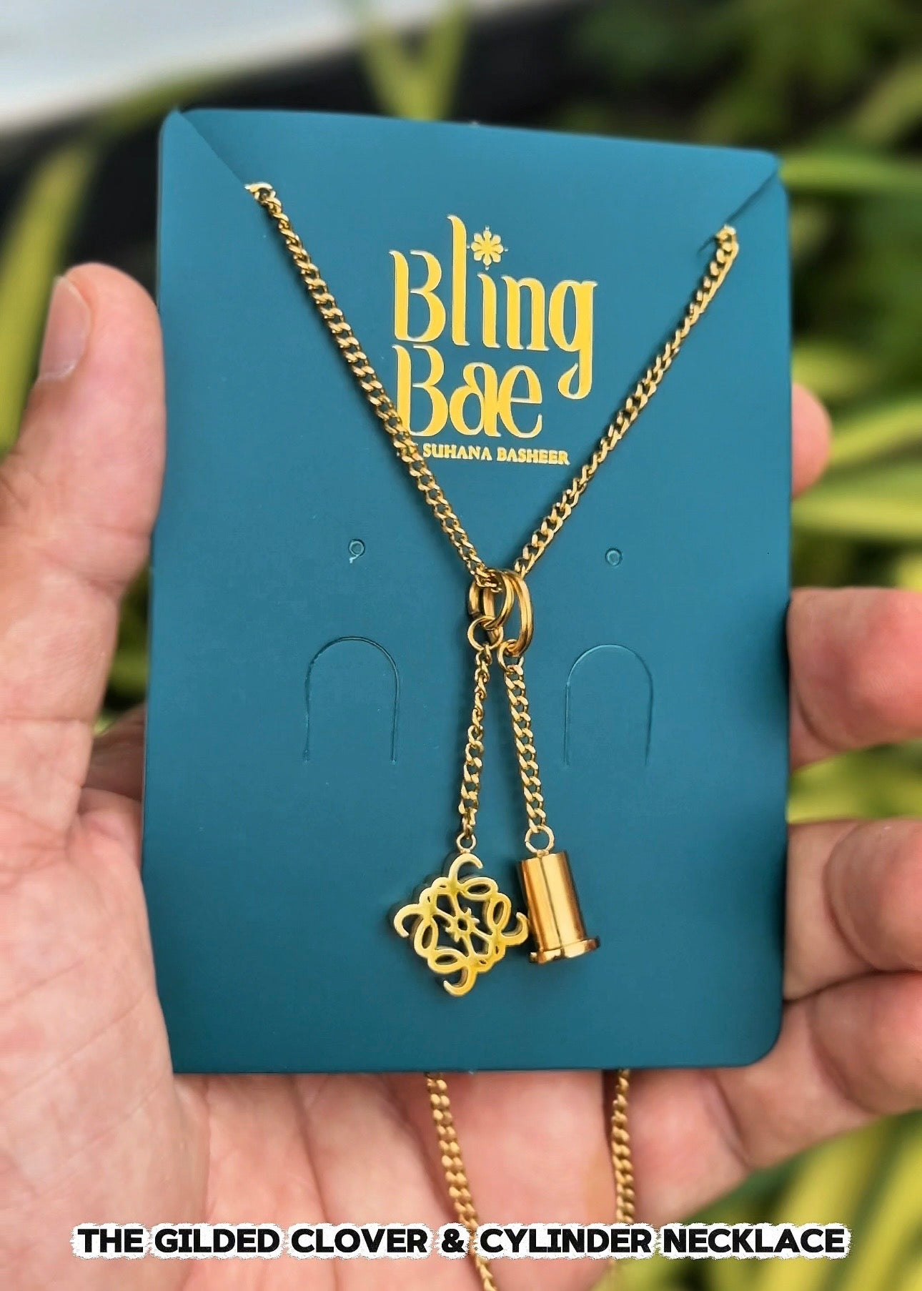 The Gilded Clover & Cylinder Necklace