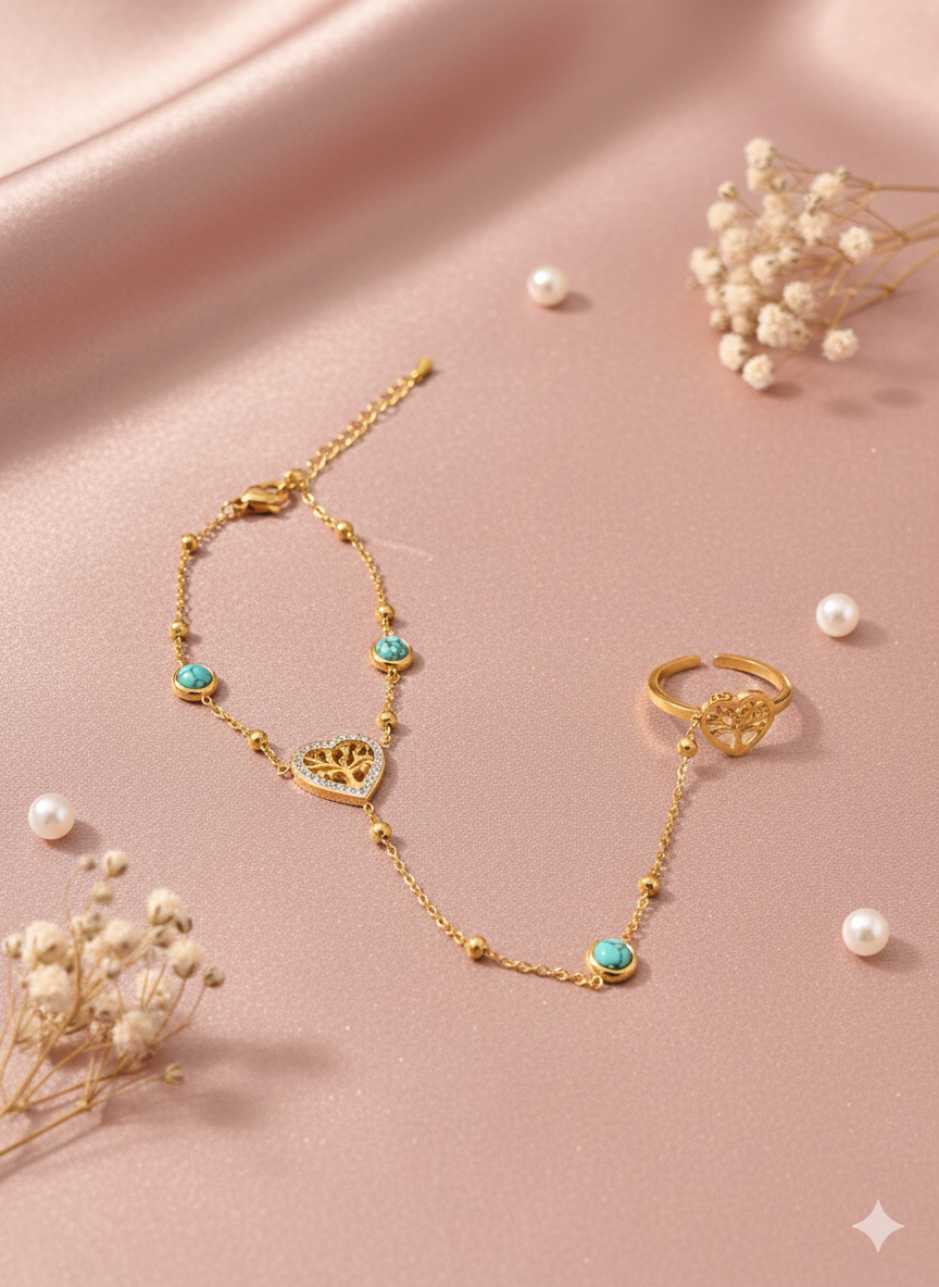 Turquoise Heart Ring Bracelets