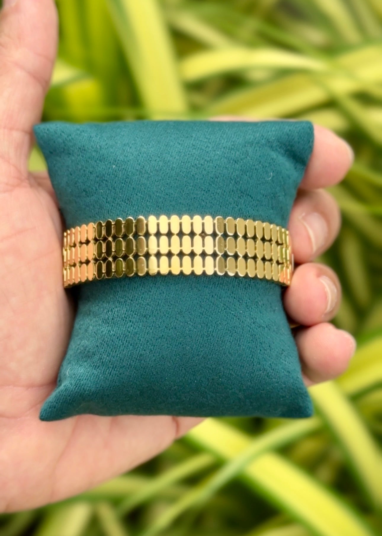 Golden Mosaic Cuff Bangle ✨ (316L Grade)