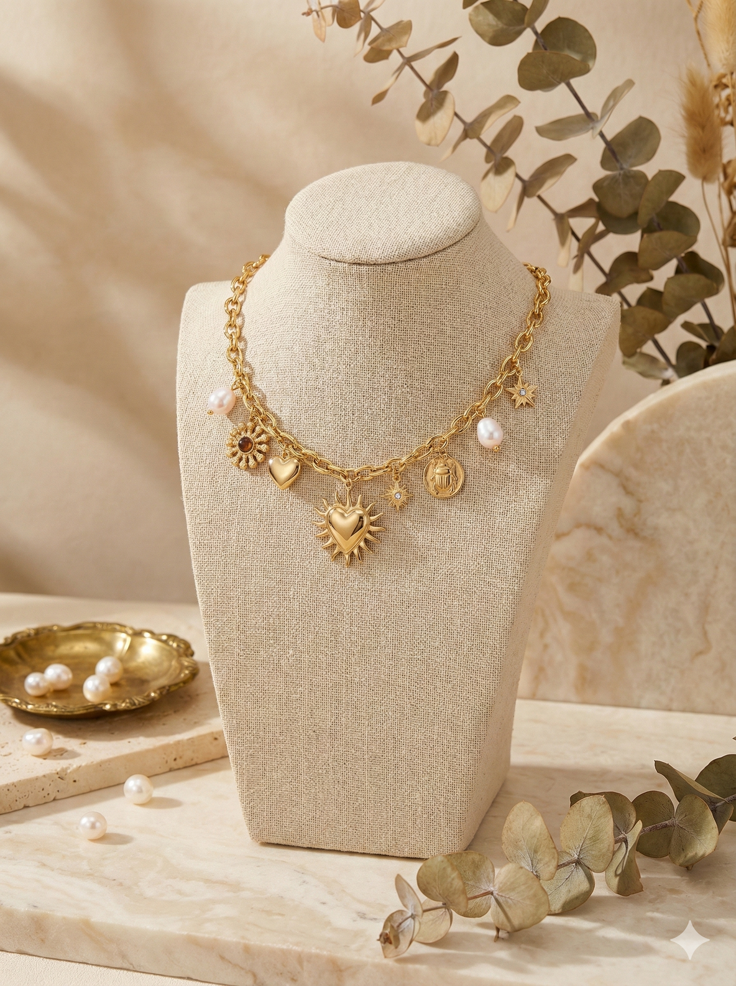 Celestial Heart Charm Necklace