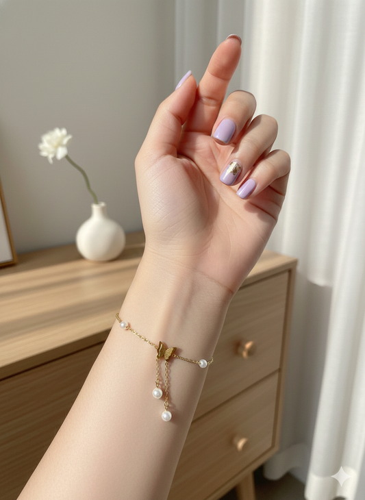 Pearl Flutter Drop Anklet/Bracelet (Single Piece)