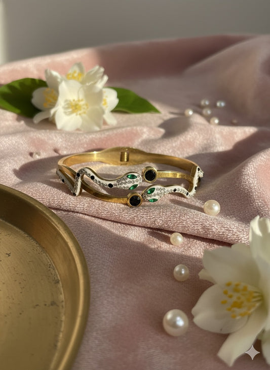 Serpent's Embrace Cuff Bangle