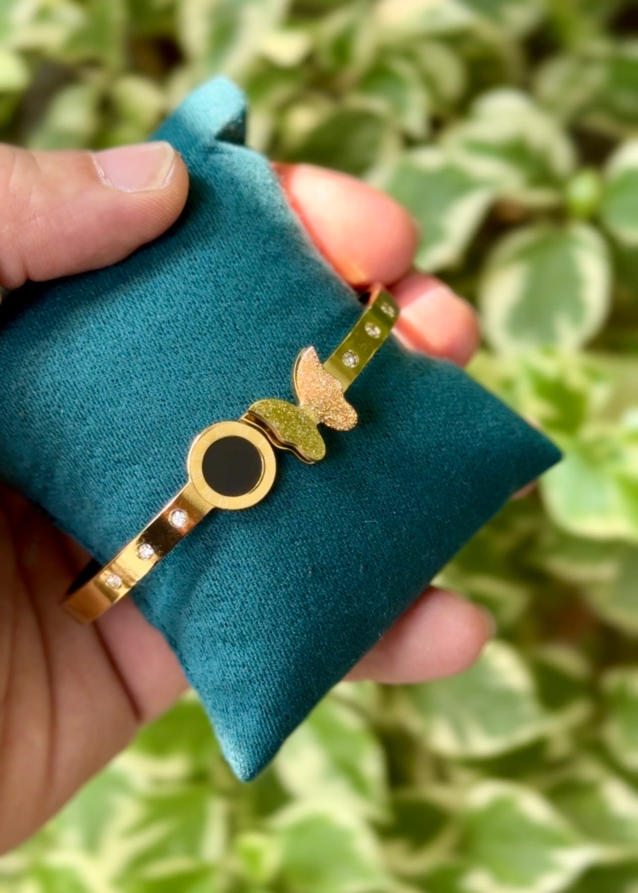 Golden Butterfly Charm Cuff Bangle 🦋✨