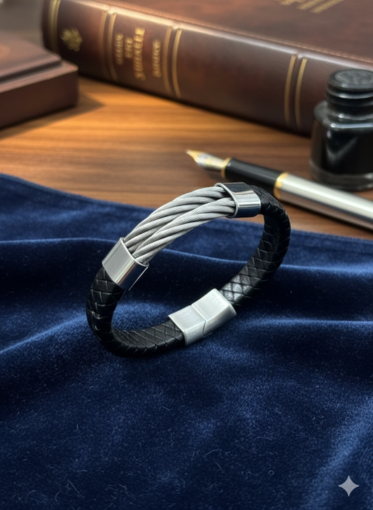 SteelWeave Noir Wristbands