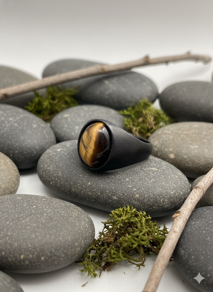 Obsidian Eye Rings