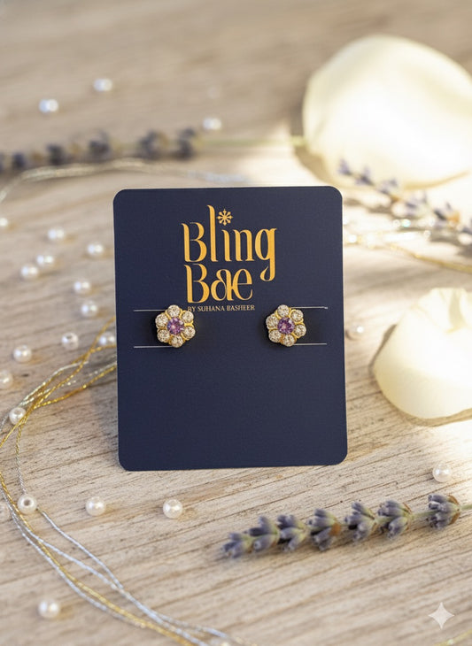 Amethyst Bloom Ear Studs