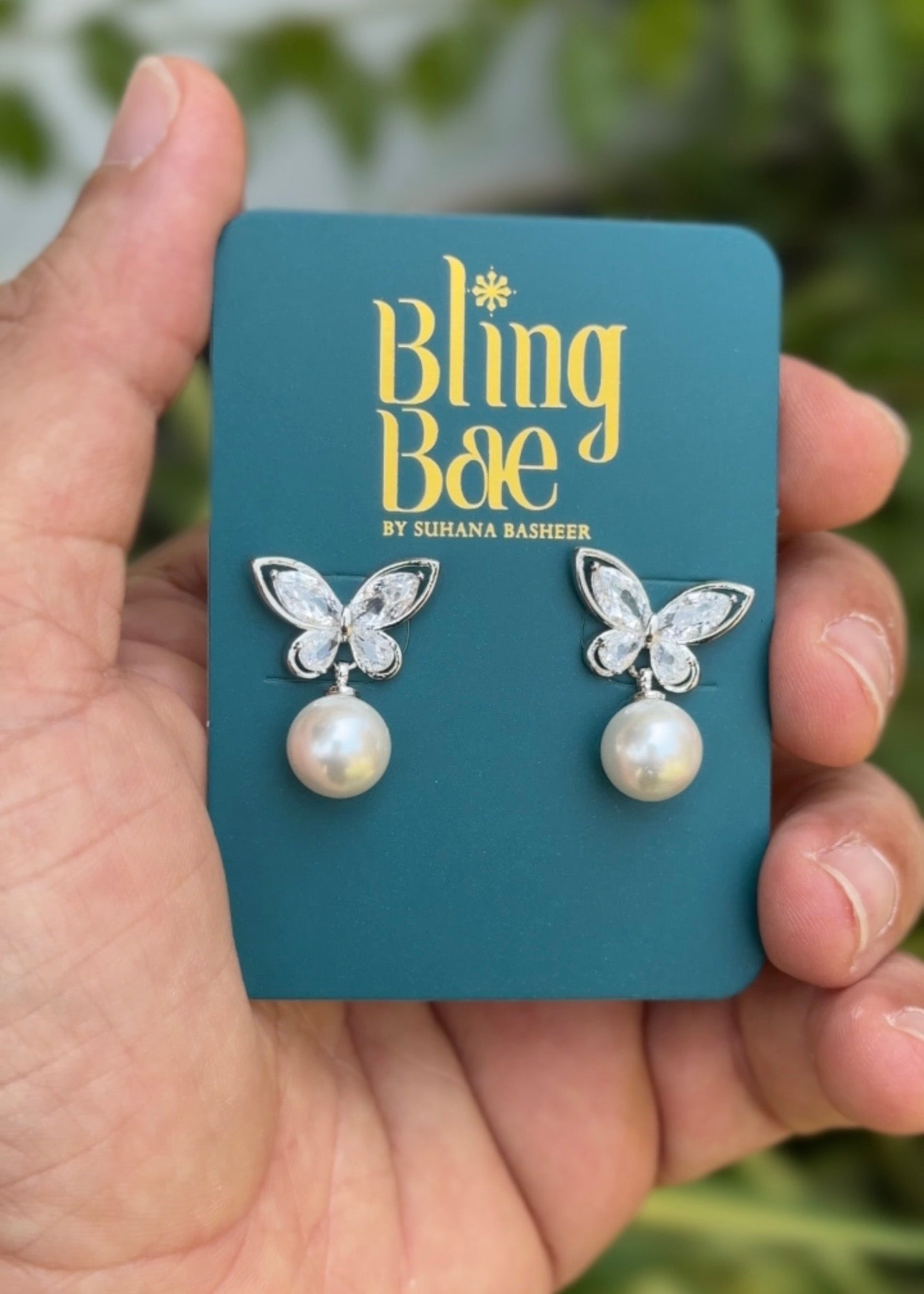Silver Pearl Flutter Earrings