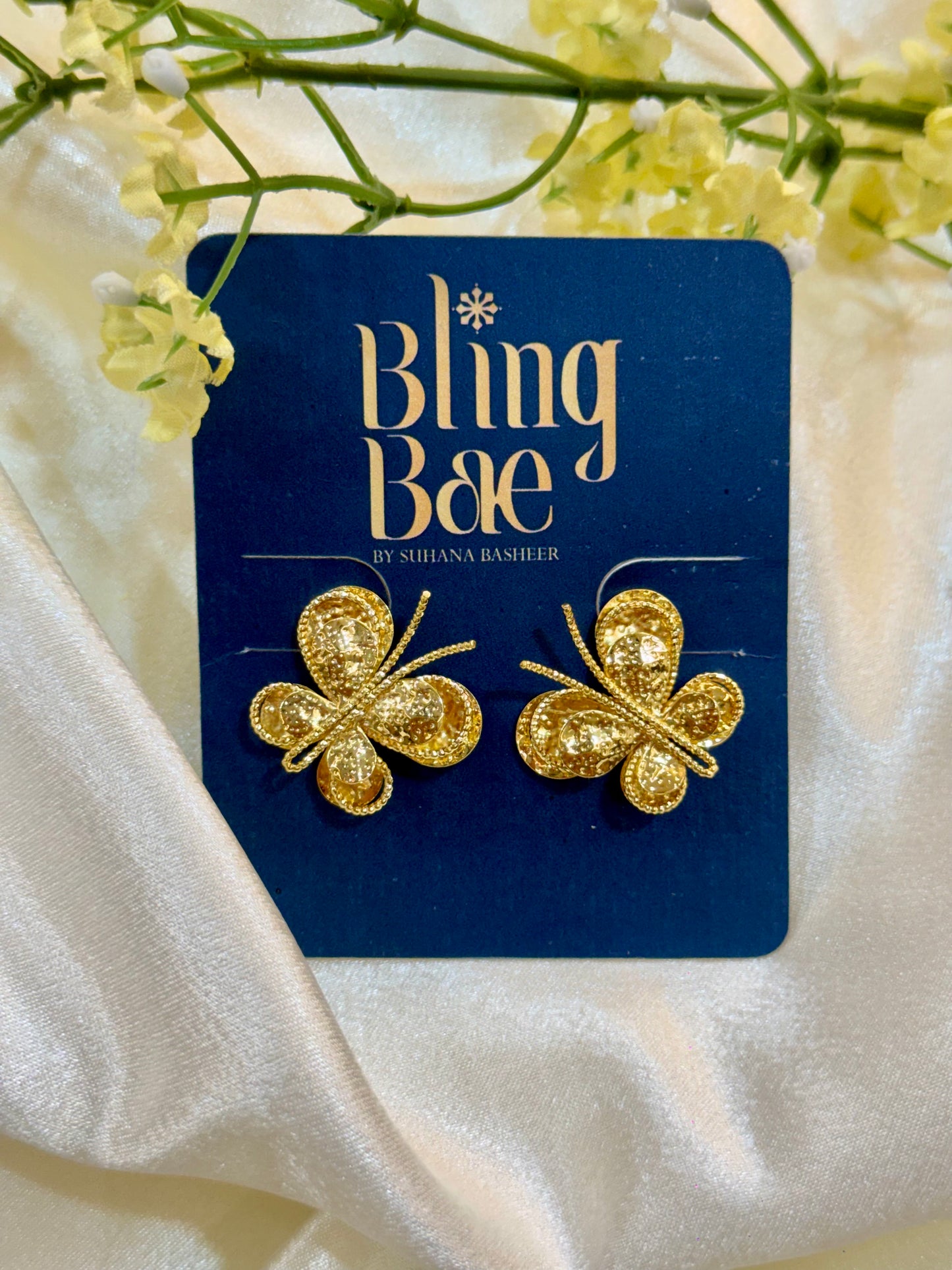 Textured Butterfly Earrings