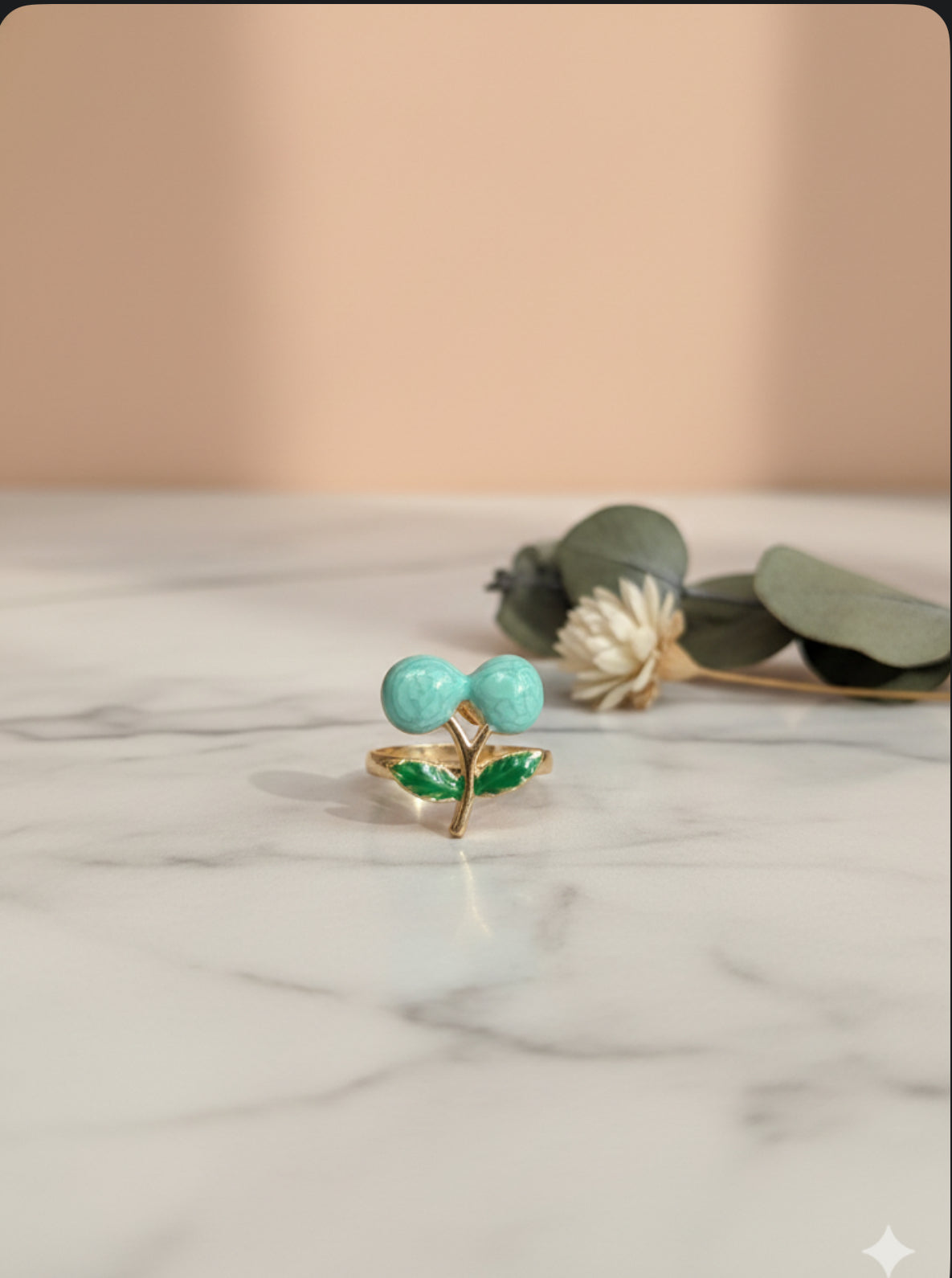 The Mint Glaze Cherry Rings