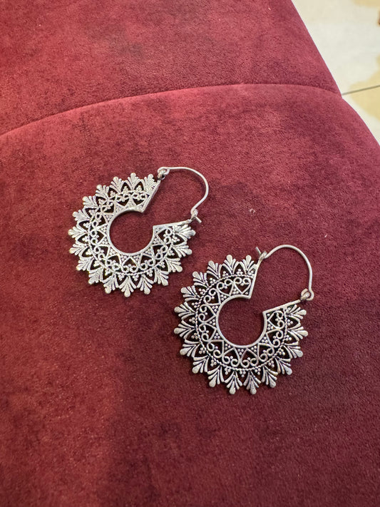 Sunflare Filigree Hoops Earrings