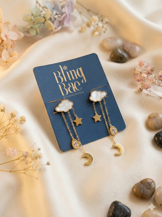 Moon & Cloud Whisper Earrings