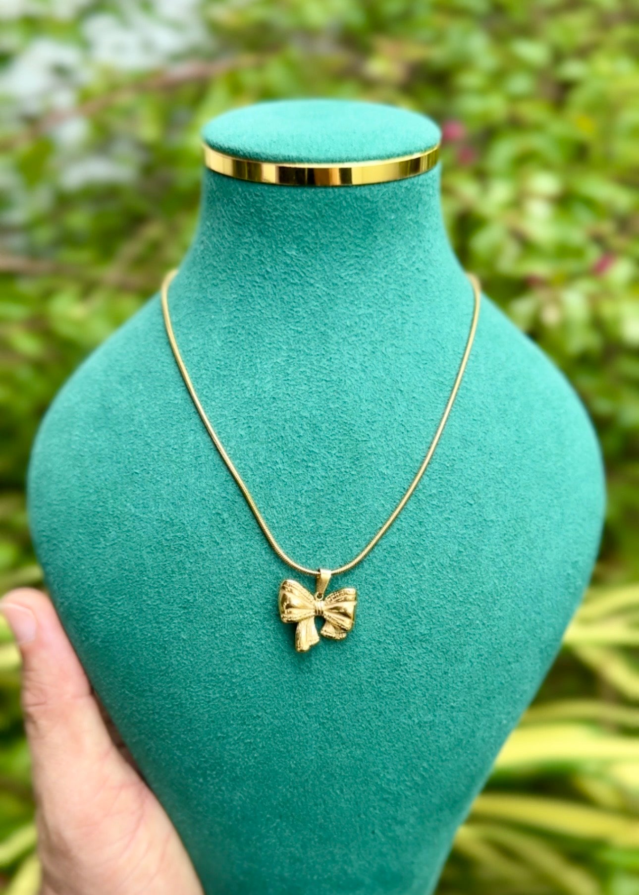 Golden Ribbon Bow Pendant Necklaces 🎀✨
