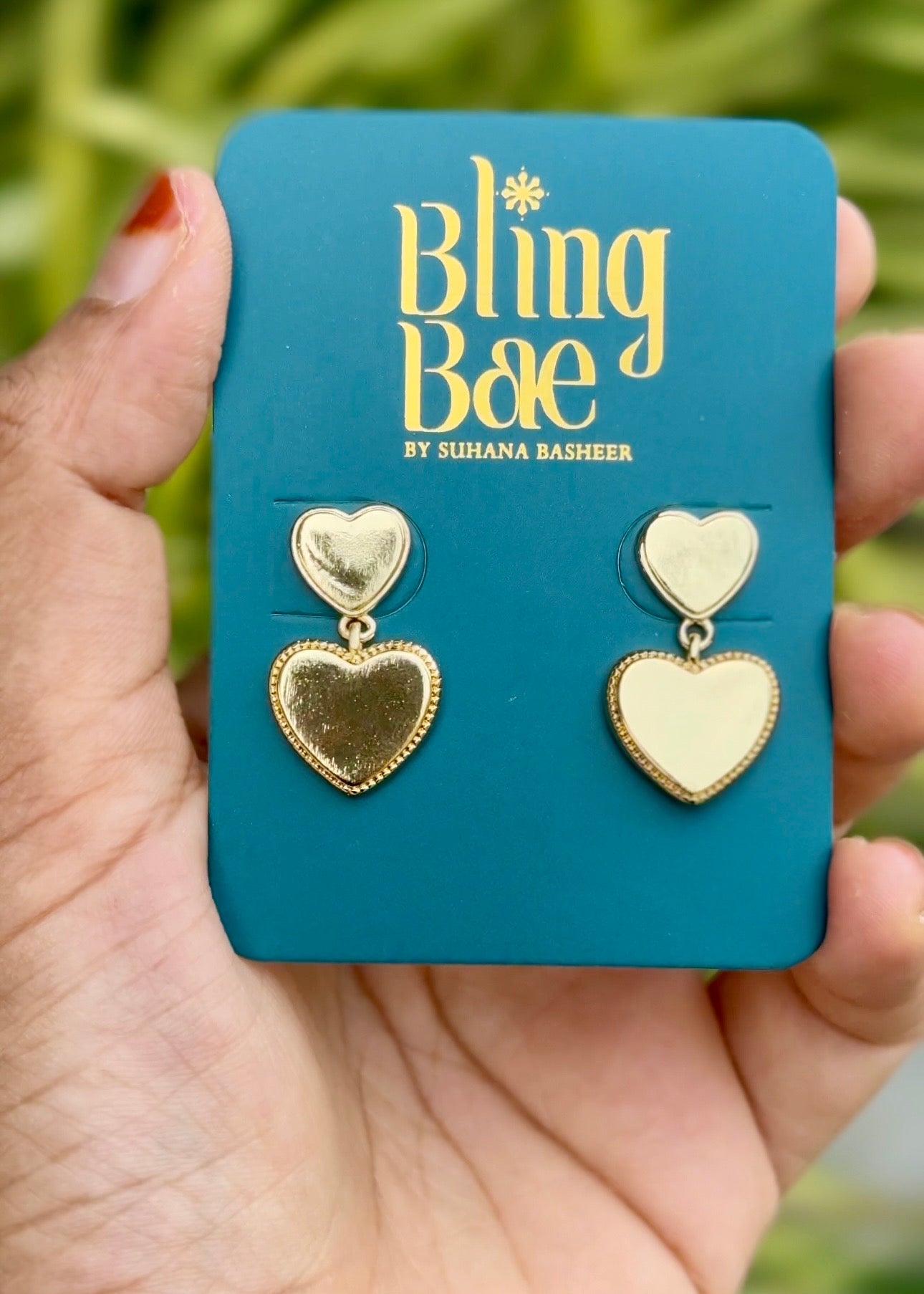 Classic Double Heart Drop Earrings