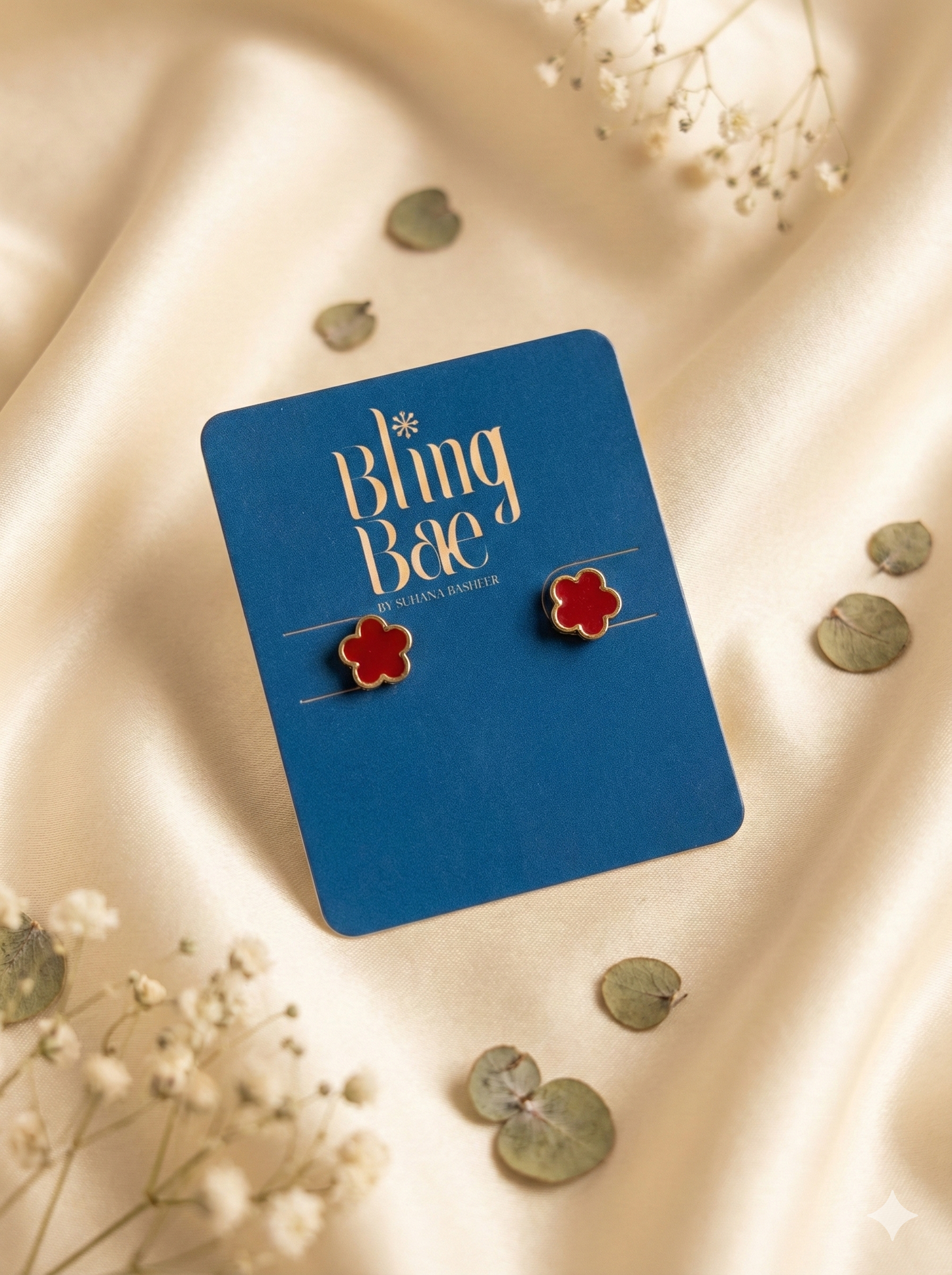 Crimson Bloom Studs