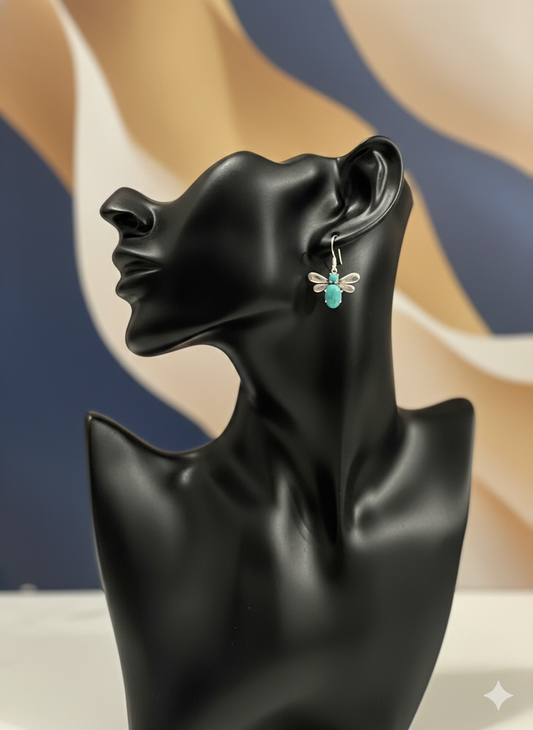 Turquoise Honeybee Drops Earrings