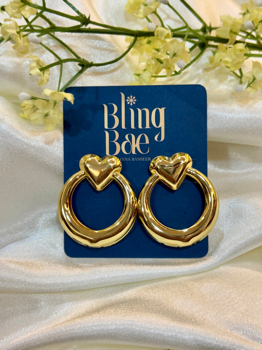 Heart-top Hoop Earrings