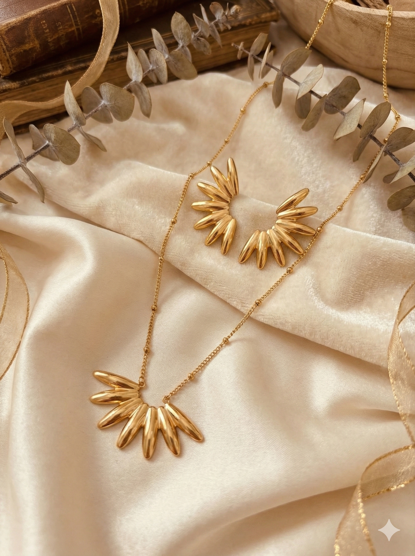The Radiant Ray Necklace& Earrings Set