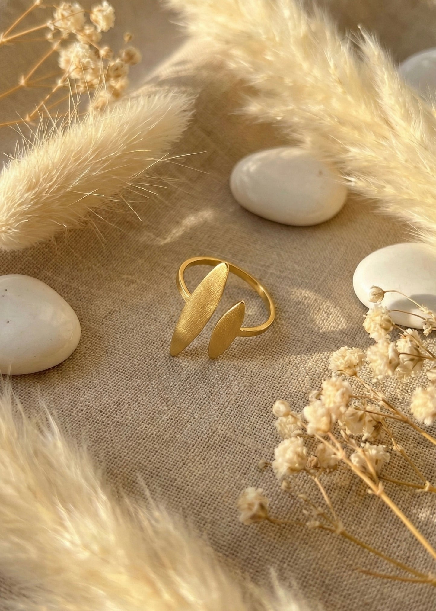 Golden Navette Pair Rings