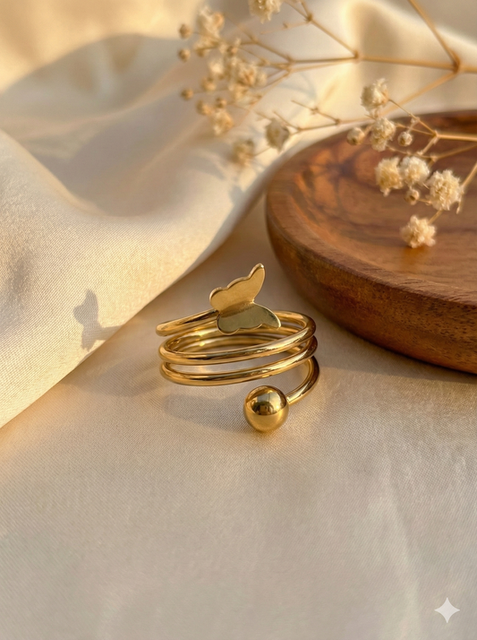 The Golden Monarch Wrap Rings
